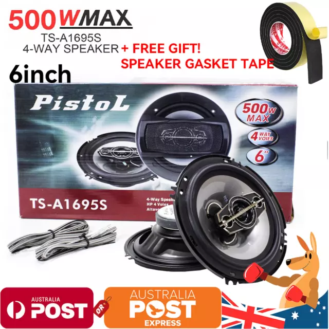 7Pcs 6" inch 500W Coaxial Rear Stereo Speakers 4 Way Car Audio Subwoofer Bass AU