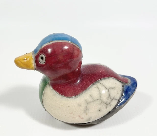 Vintage Handmade In South Africa Ceramic Duckling Figurine Hand Painted