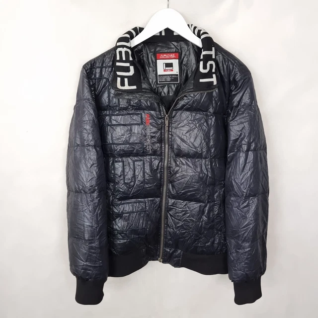 FUBU THE COLLECTION Vintage Down Insulated Puffer Bomber Jacket Mens M Medium