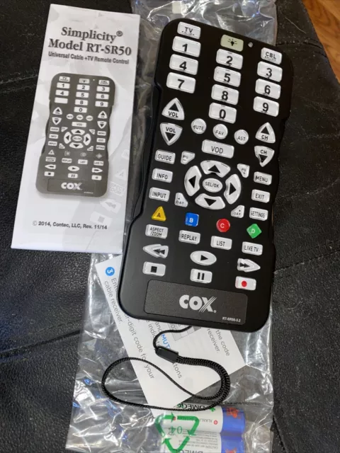 New COX RT-SR50-3.2 - CABLE TV large key MULTI-DEVICE JUMBO UNIVERSAL Remote