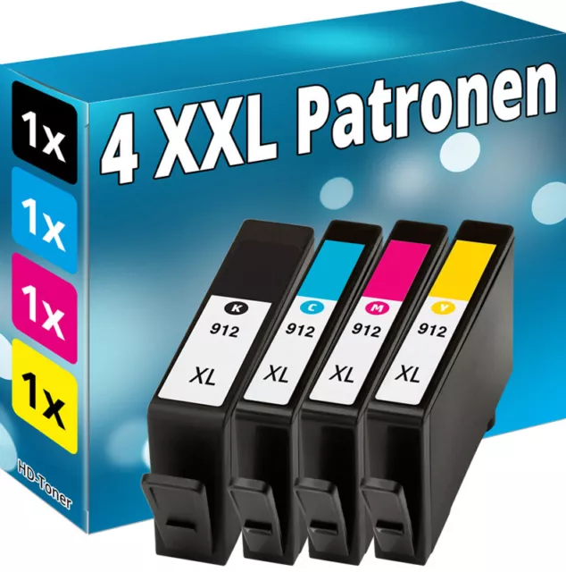 4x CARTUCCE INCHIOSTRO per HP 912 XL OfficeJet 8012 8014 8015 Pro 8022 8023 8024 8025