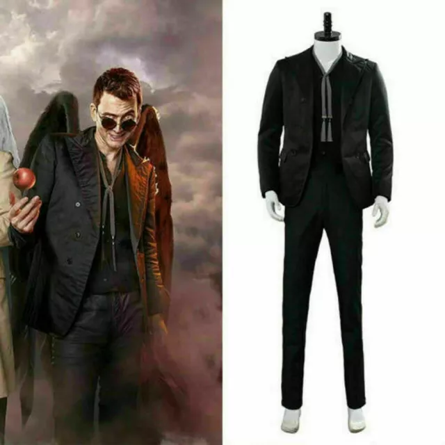 Good Omens Cosplay Devil Crowley Costume Full Set Halloween/