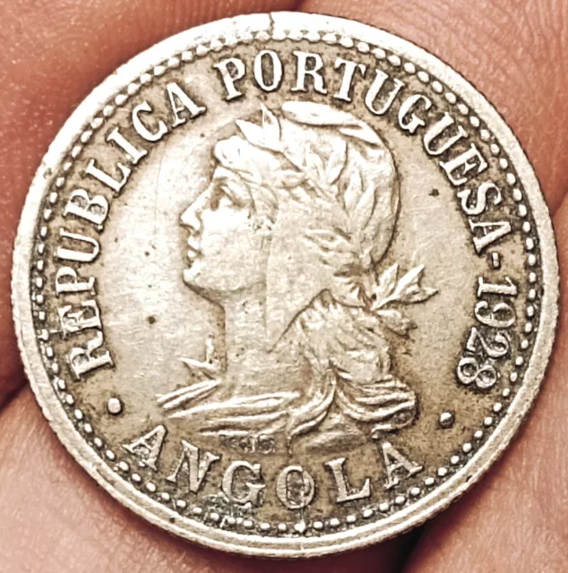 Moneda portuguesa Angola 2 macutas (10 centavos) 1928