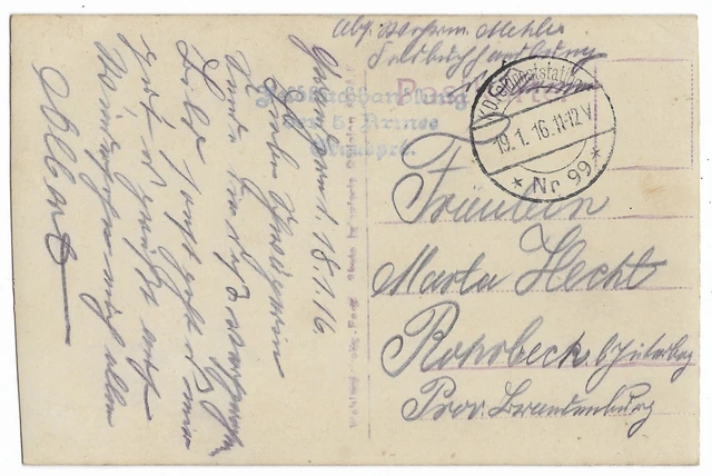 Westfront, Feldbuchhandlung der  5. Armee, Grandpres, Feldpost 1916