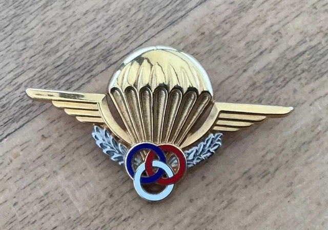 Insigne Tissu Brevet Moniteur Parachutiste - Cannetille, Occasion, Historique Français