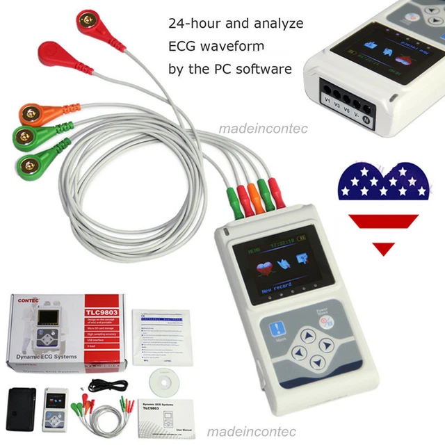 3 CHANNELS ECG/EKG holter with Software pacemaker Analyzer Systems ...