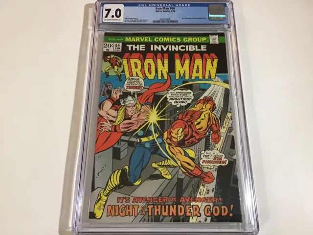 1974 Invincible Iron Man #66–CGC 7.0–Ironman & Thor Cover🔥🔥🔥