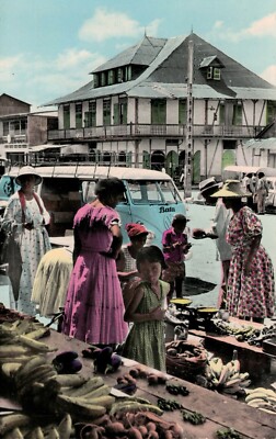 GUYANE CARTE POSTALE CAYENNE MARCHé COUVERT VOLKSWAGEN COMBI BATA 