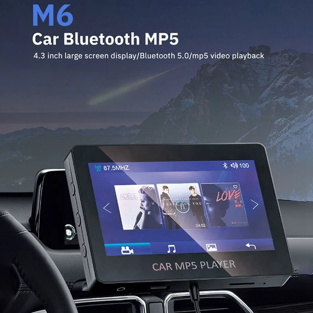 Lettore MP5 auto Bluetooth 5.0 trasmettitore FM supporto lettore musicale disco TF S9W1