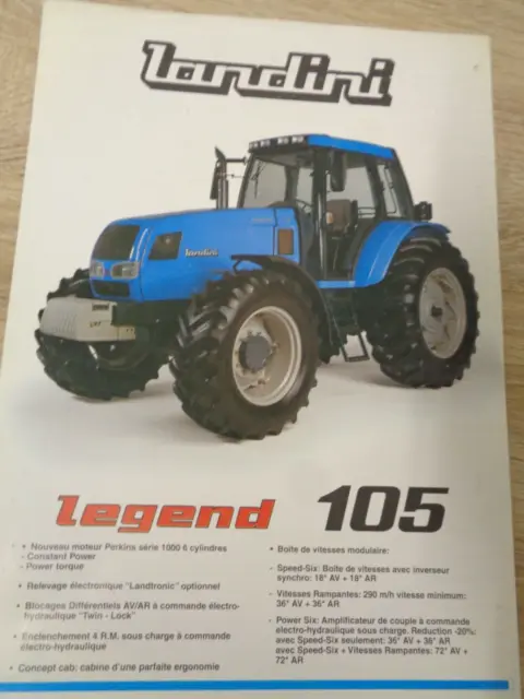 Tracteur - Brochure - Catalogue - Prospectus - Landini 105