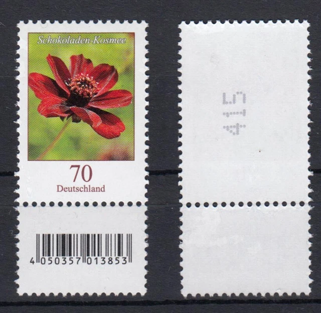 Bund 3189 EAN-Code unten RM ungerade Nummer 500er Rolle Schoko-Kosmee 70 C **