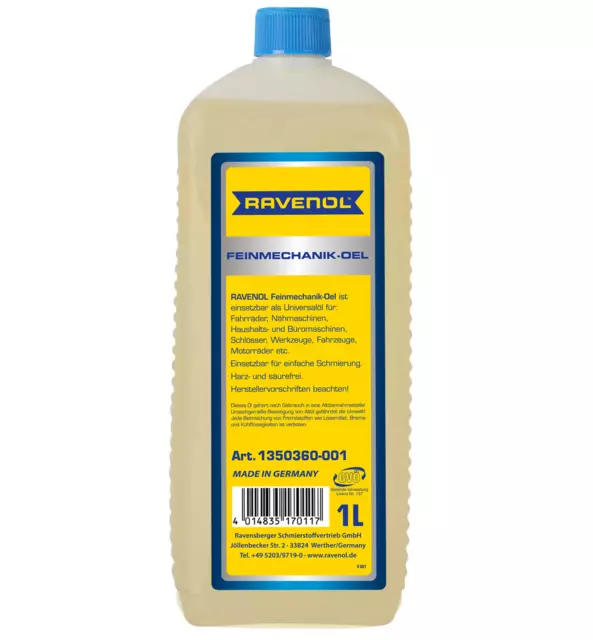 RAVENOL Feinmechanik Öl 1 Liter Pneumatiköl für Druckluftwerkzeuge Universalöl