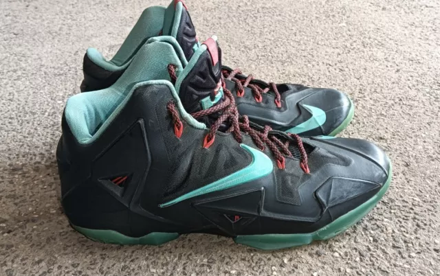 Nike LeBron 11 Black Diffused Jade Basketball Shoes Mens US 10.5 , 616175-004