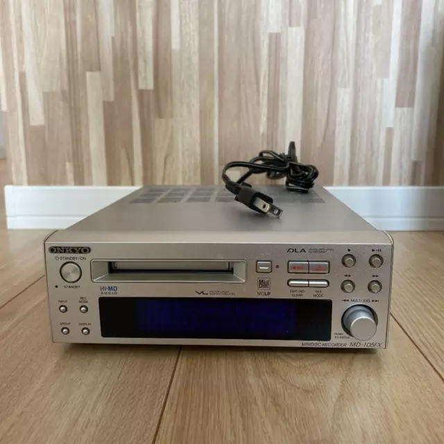 ONKYO MD-105FX Hi-MD mini registratore disco audio ad alta velocità MDLP argento testato