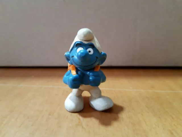 Puffo smurf esploratore escursionista zainetto peyo 1979 vintage toys hong kong