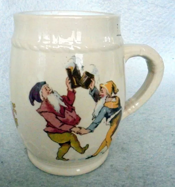 ALT Humpen Bierkrug V & B Mettlach Figurenkrug von 1898 Zwerg Wichtel Dwarf Krug