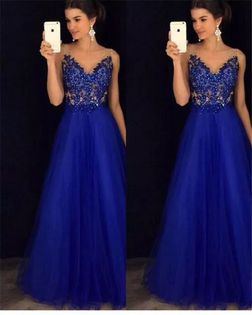 Gown Womens Bridesmaid Wedding Formal Long Prom Party Evening Dresses Ball