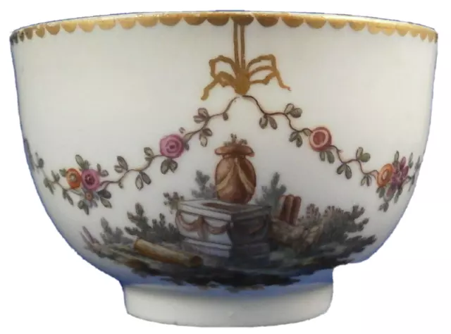 Buenas Antigüedad 18thC Ludwigsburg Porcelana Escena Cup Porzellan Tasse Szene