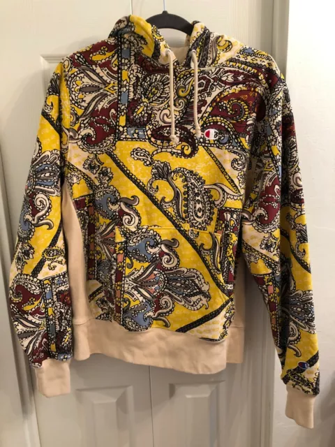 Champion X Urban Outfitters Paisley Reverse Weave Hoodie Mens Size Medium EUC