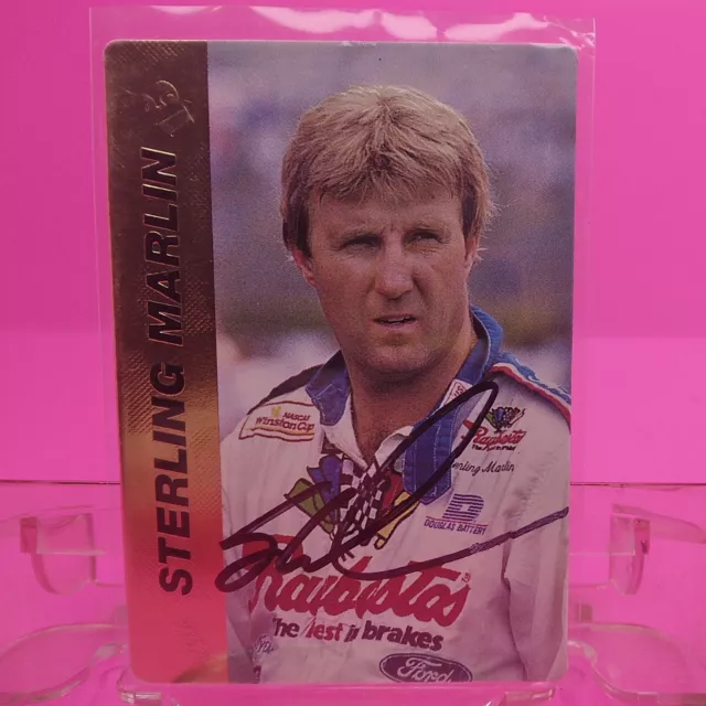 1994  Action Packed Race card #15 Sterling Marlin Autographed (C586)