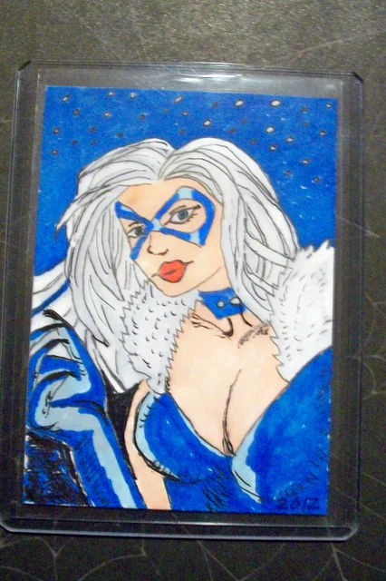 Sketch Of Cat Woman - Hand Drawn Sketch Card I Drew - The Artist Card Series.