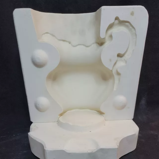 SFA 642 Ceramic Slip Mold 7.75" Ruffle Top Ornate Handled Plain Pitcher