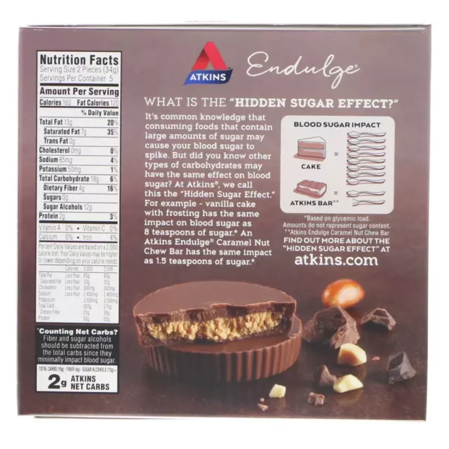 Atkins, Endulge, Peanut Butter Cups, 5 Packs, 1.2 oz (34 g) Each 2