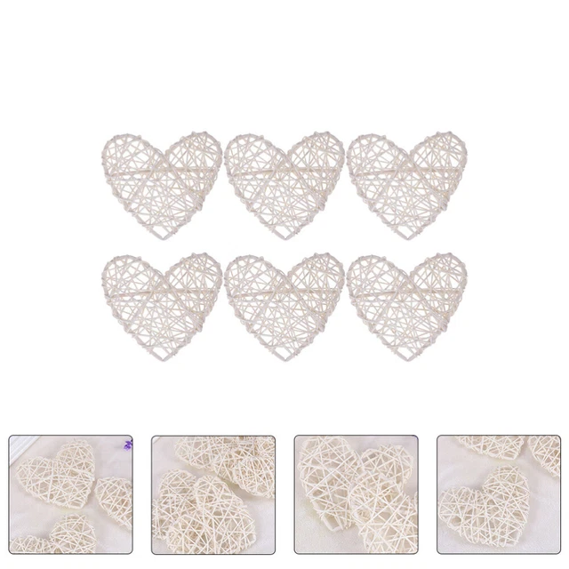6 Pcs Mariage Coeur De Rotin Vases Pour Centres De Table En Forme De Coeur