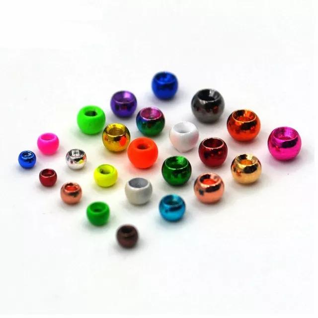 100Pcs Brass Colorful Head Bead Brass Beads Hooks Head Fly Tying Materials DIY