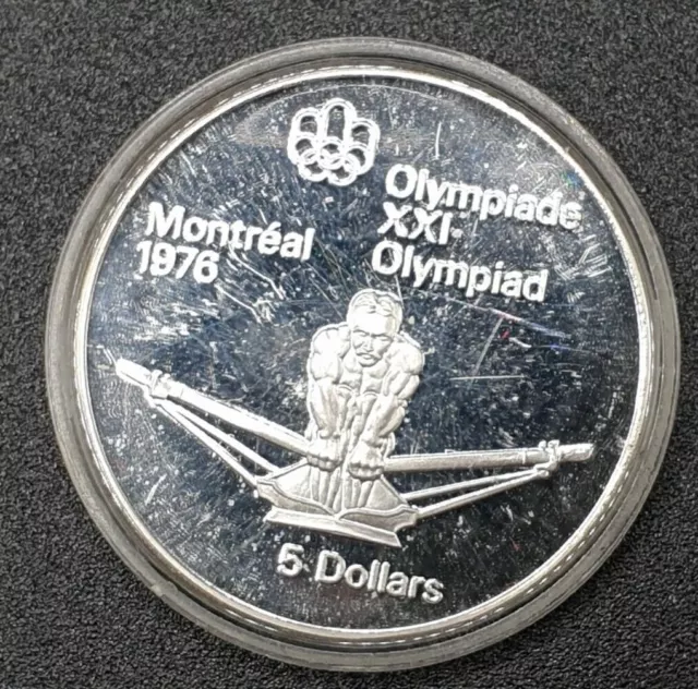 1974 Canada 5 Dollars Silver Proof Coin - Montreal Olympic - KM# 91 - # 25614 2