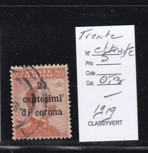 Italie 1919 Trente Et Trieste N°5-Obl . Tb-Voir Scan R/V-R225