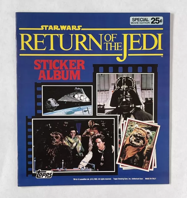 Vintage Star Wars Return Of The Jedi 1983 Topps Panini Unused Sticker Album ROTJ