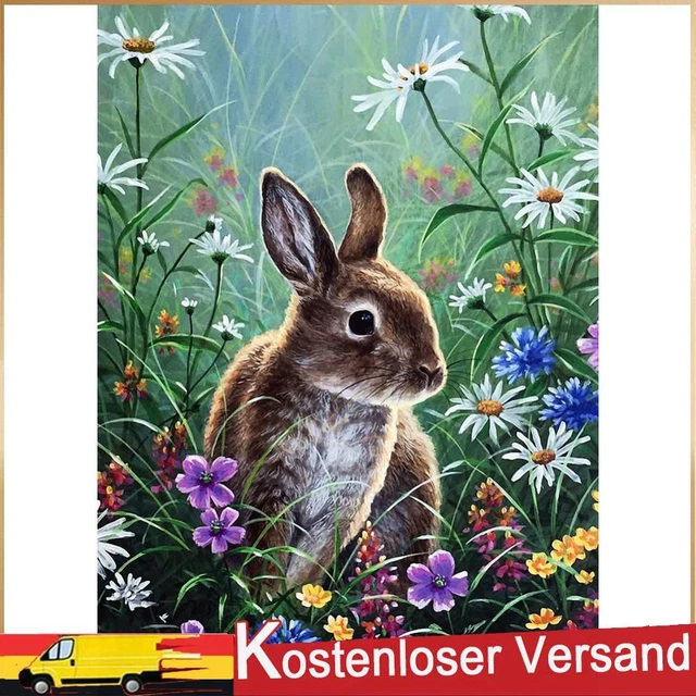 5D DIY Crystal Mosaic Kits Rabbit Diamond Painting Complet for Home Wall Decor