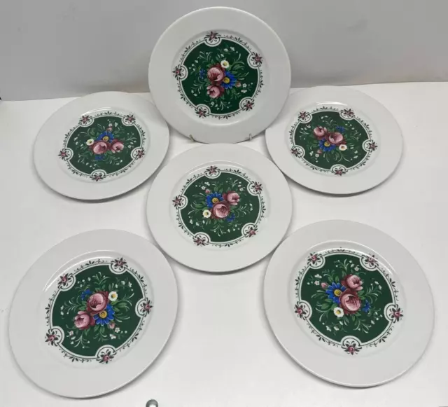 Bavaria Porcelain Schumann Side plates with Floral, Dinnerware (D37) Set of 6