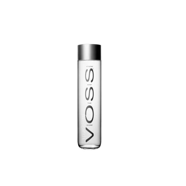 3x Voss Sparkling Water - Glass Bottle - 375ml Empty