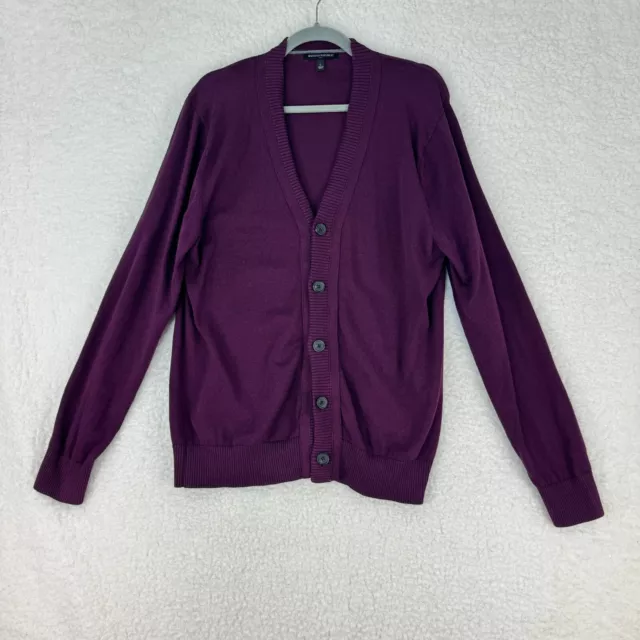Banana Republic Purple Button-Up Cardigan Sweater Womens Long Sleeve Size Large