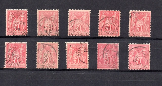 timbre France  oblitéré joli lot de  Sage N/U n°98 belle côte