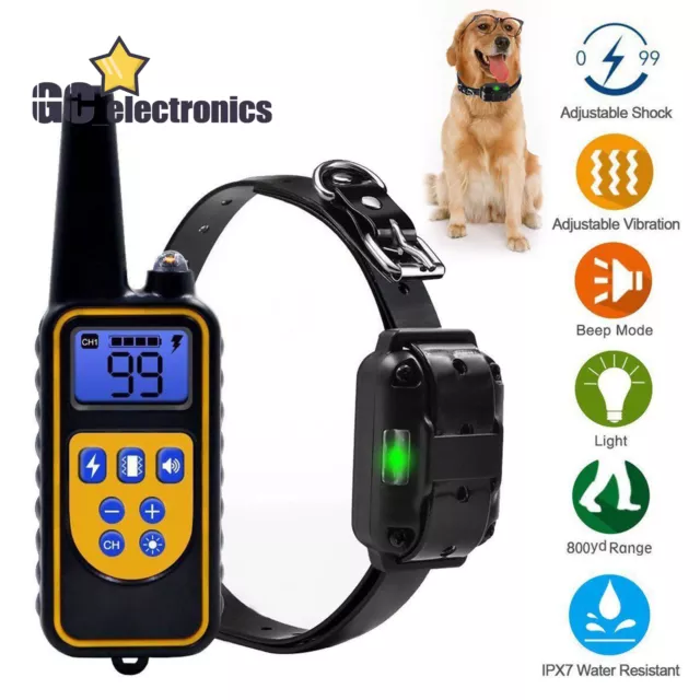 Waterproof Electric 800m Remote Pet Trainer Shock Training Collar A3GS