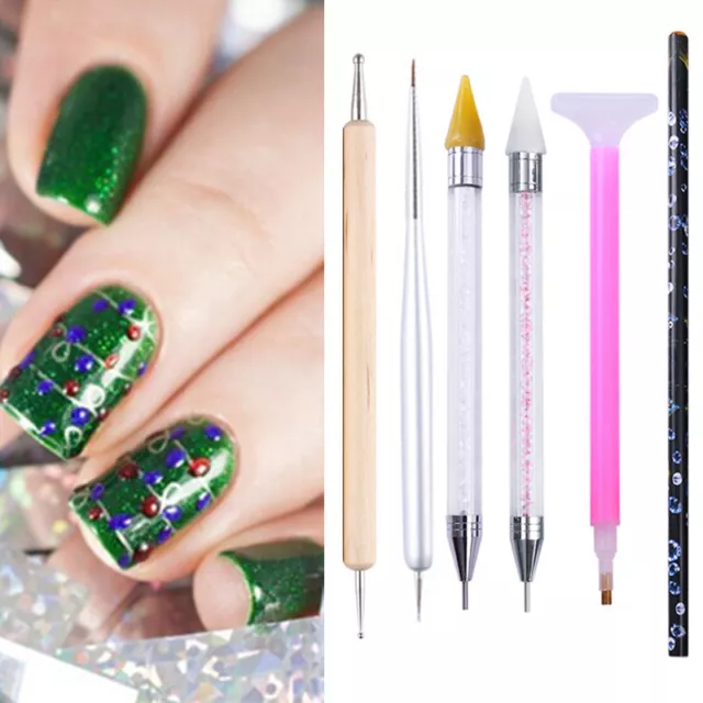 Dual-end Dotting Pen Drawing Brush Rhinestone Studs Picker Wax Pencil Nail Tool