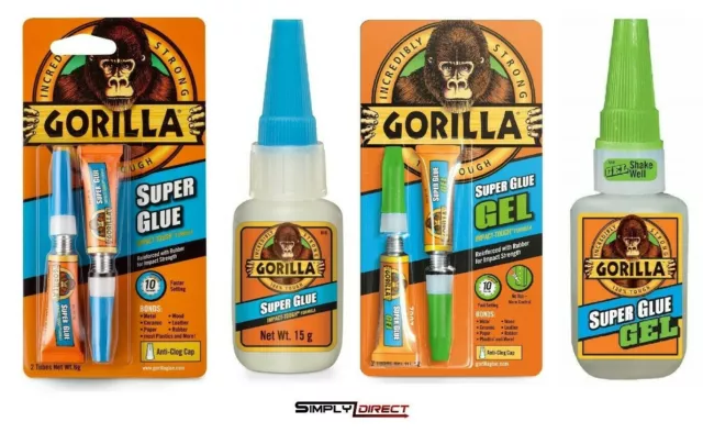 Gorilla Glue Super Glue Gel Brush Nozzle Strong Bond Impact Adhesive 15g 12g 5g