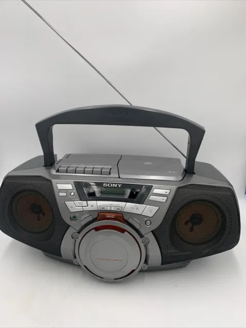 Sony Bluetooth Portable Digital Tuner AM/FM Radio Cd Player Mega Bass  Reflex Stereo Sound System Plus 6ft Aux Cable 