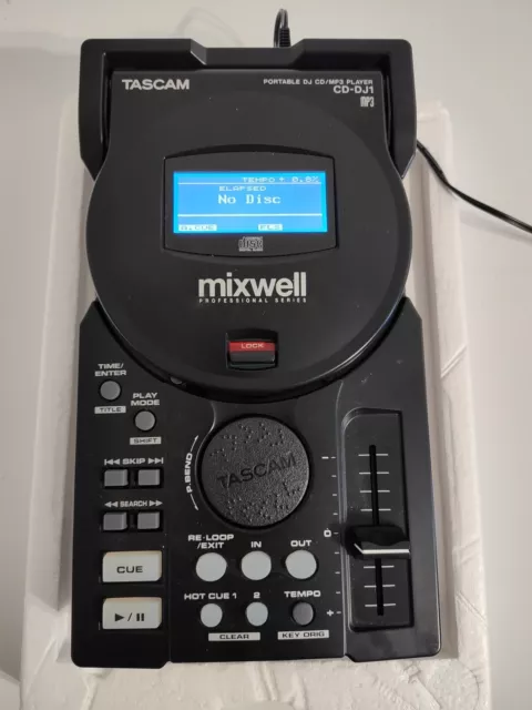 Tascam CD-DJ1 Mixwell Portable DJ CD Player Tested Working