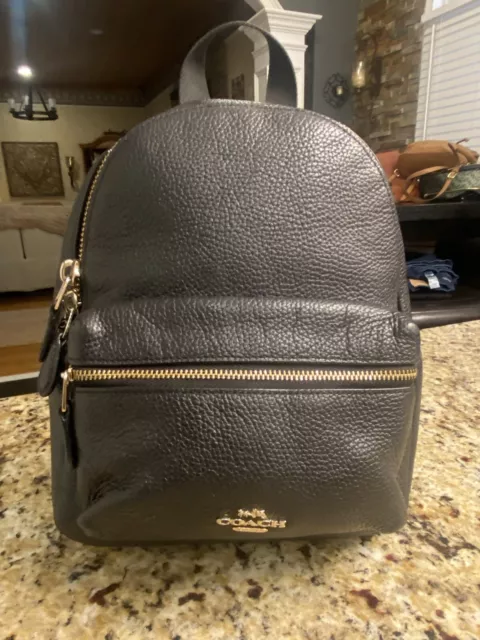 COACH CHARLIE Backpack / Handbag Black Leather Small 38263