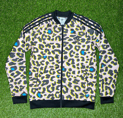 Adidas Originals Full Zip Track Jacket FM9996 Size M Girls Leopard Print Pink