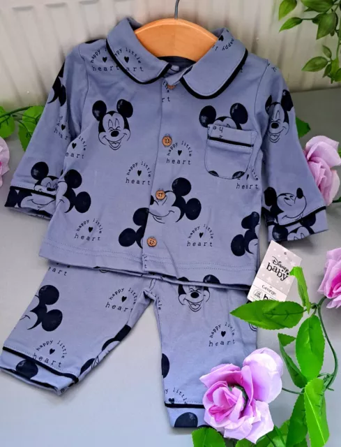 Baby Boy Newborn Bnwt Disney Mickey Mouse Supersoft Pyjama Set