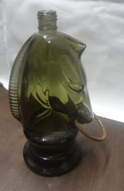 Vintage AVON Pony/Horse After Shave Lotion/Perfume Bottle - Green Glass