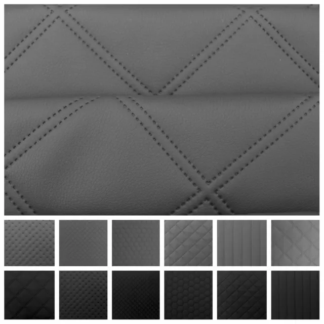 Quilted Faux Leather Diamond Fluted Car Seating Vehicle Upholstery Fabric