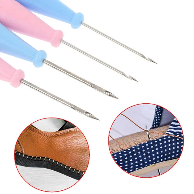 Costura de acero chal de coser zapatos gancho orificio hágalo usted mismo herramienta de cuero zapatos reparación aguja ZY