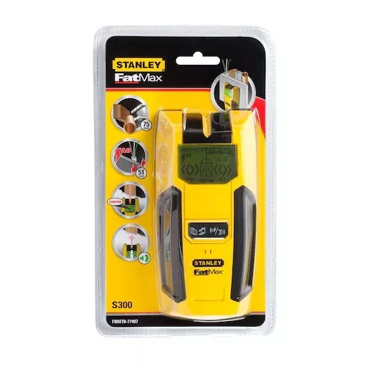 DETECTOR Stud Sensor Finder Detects up to 7.5cm depth Sealed STANLEY FatMax S300