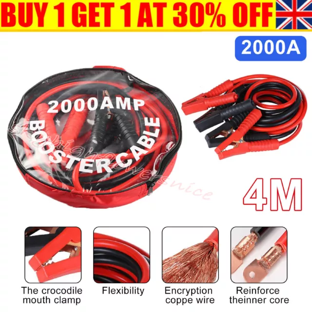 4M Heavy Duty Jump Leads 2000Amp.car Van Battery Starter Booster Cables Jumper+
